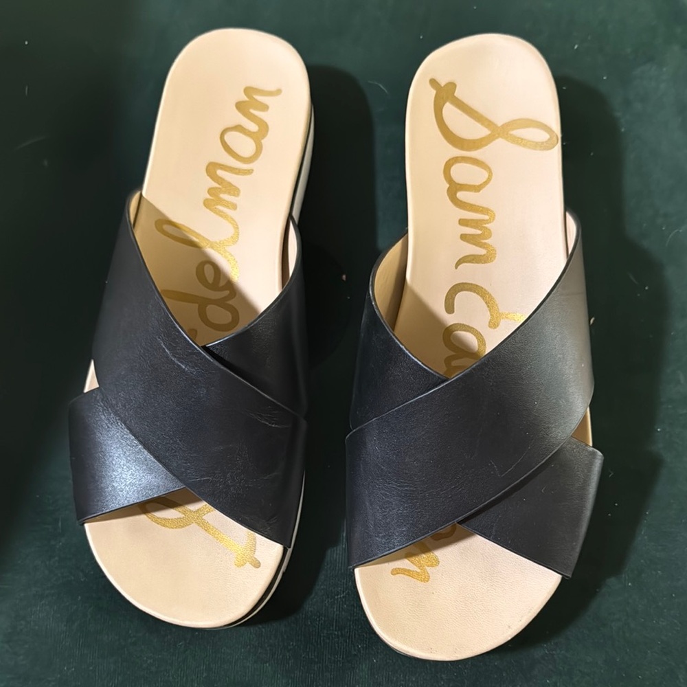 Sam Edelman Black Sandals Minimalist Design